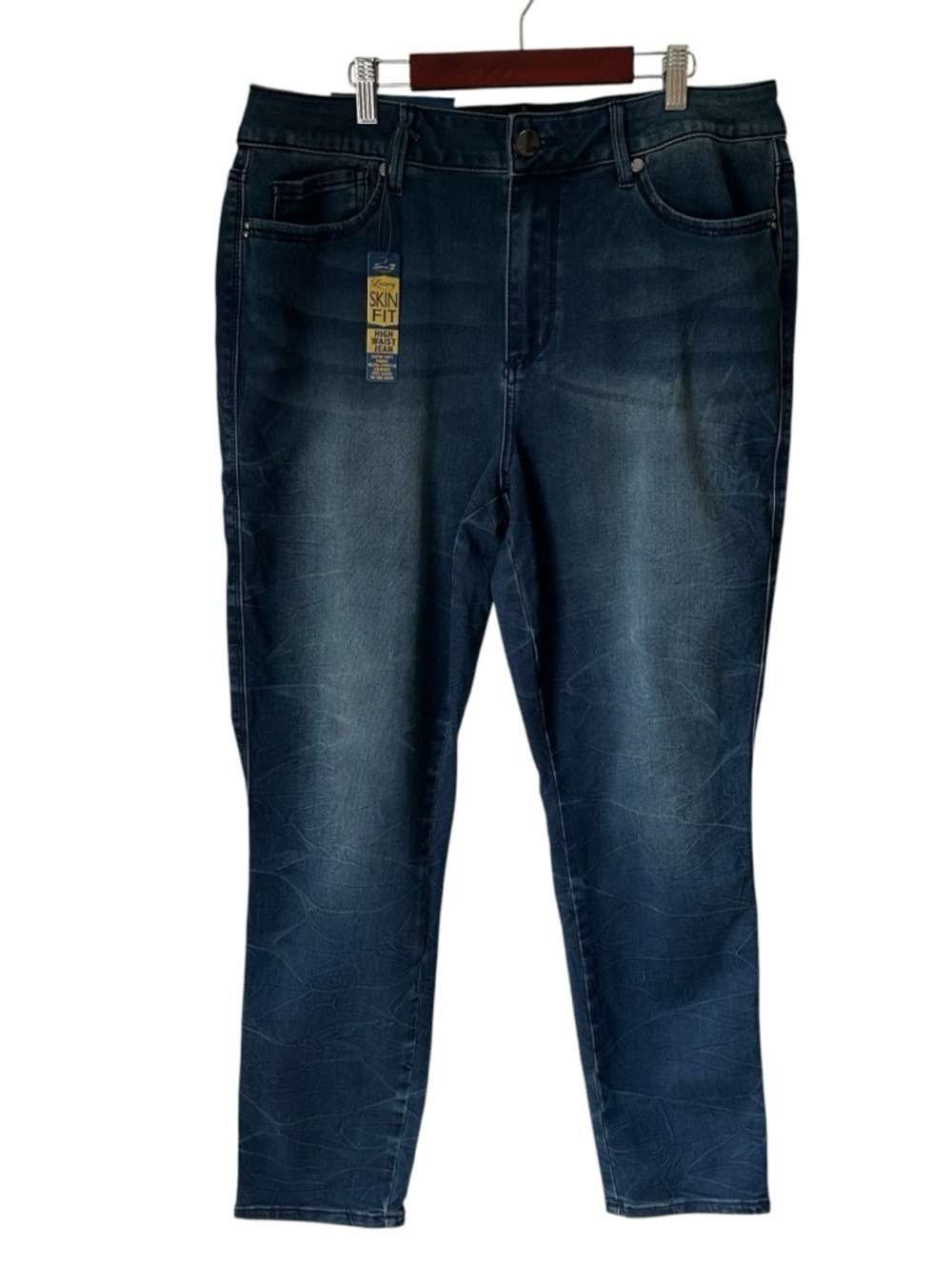 Seven7 Luxury Slim Fit High Waist Super Soft Jeans Womens Size 16 Stretch Denim - Picture 2 of 10
